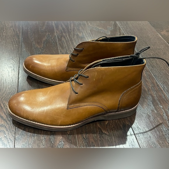 Aldo Chukka Boot Brown Leather Men Size 9.5 Casual Dress Shoe NEW - Picture 3 of 10